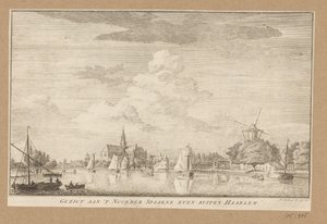 Vista del Noorder Spaarne cerca de Haarlem Gezigt aan 