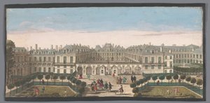 Vista del Palais Royal en París
Vûë du Palais Royal (título en el objeto) de Anonymous