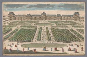 Vista del Palacio de las Tullerías en París visto desde el Jardín de las Tullerías de Anonymous