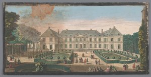 Vista del Palacio del Temple de París visto desde el jardín
Autre vuë du Palais du Temple du côté du jardin (título en el objeto) de Anonymous