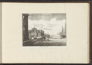 Vista de los jardines del palacio en la costa de Nápoles Jardin du Vise Roy à Naples (título sobre objeto) Palacios y Monumentos de Venecia, Livorno, Nápoles y Roma (título de la serie)