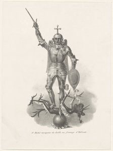 San Miguel venciendo al diablo con queso holandés, 1830 St. Michel vainqueur du diable au fromage d
