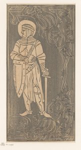 Santo con atuendo de guerrero Xilografías de estilo medieval (título de la serie) de Anonymous