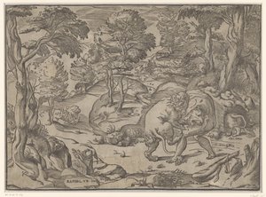 Hércules y el león de Nemea de Anonymous