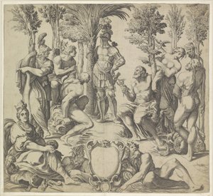 Duque de Mantua con los seis principales dioses paganos de Anonymous