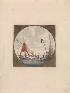 Izando las velas Barcos en el mar (serie B) (título de la serie)