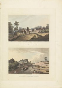 Hougoumont en La Haye-Sainte Hougomont, mirando hacia Waterloo / La Haye Sainte, mirando hacia Waterloo (título sobre objeto) de Anonymous