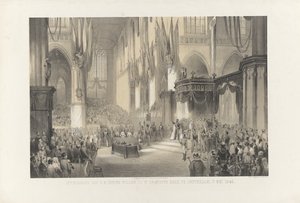 Inauguración de Su Majestad el Rey Guillermo III en Nieuwe Kerk, Amsterdam, 13 de mayo de 1849 (título sobre el objeto) de Anonymous