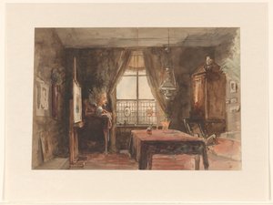 Interior del estudio de un pintor de Anonymous