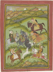 Grupo de cazadores de Bundi con jabalíes