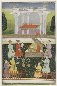 Jahangir sentado en un trono de Anonymous