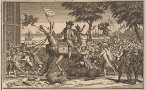 John Law sobre el burro de Sancho Panza, 1720 La ley, como un segundo Don-Quichot, se burla de Sanches Graauwtje (título sobre objeto) La gran escena de la locura (título de la serie) de Anonymous