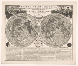 Kaart van de maan
Tabula selenographica in qua lunarium macularum exacta descriptio (...) (título en el objeto) de Anonymous