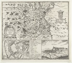 Mapa del Principado de Orange, 1639 La Principaute d