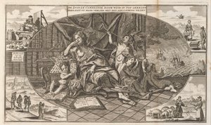 Queja de la South Seas Company, 1720 The Zuidzé Company sube a la cima por el viento / Ahora lamenta su pérdida con una criatura preocupada (título sobre el objeto) La gran escena de la locura (título de la serie) de Anonymous