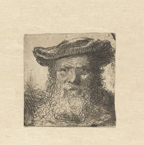 Cabeza de un anciano con barba y sombrero de Anonymous