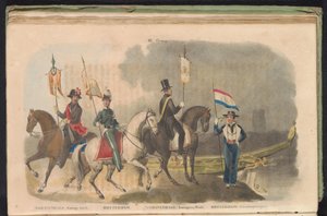 Trajes y estandartes de las guardias de honor de La Haya y Rotterdam, 1840-1842 tercero Grupo (título en objeto) de Anonymous