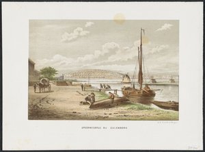 Puente ferroviario de Kuilenburg cerca de Culemborg, 1868 Puente ferroviario en Culemborg (título sobre objeto) Los principales puentes ferroviarios de los Países Bajos (título de la serie) de Anonymous