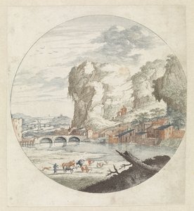 Paisaje con río y rocas de Anonymous