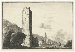 Paisaje con torre cuadrada de Anonymous