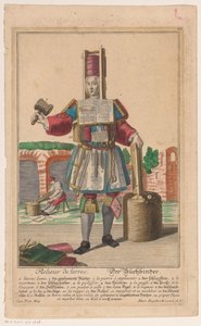 Hombre con traje de herramientas de encuadernación Relieur de livres / Der Buchbinder (título sobre objeto) de Anonymous