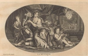 Muziek Música (título en objeto) El Gabinete de Bellas Artes, o Colección de las Más Bellas Estampas, grabadas a partir de las Pinturas Originales (...) (título de la serie) de Anonymous