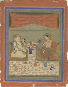 Nanda y Yasoda con Krishna y Balarama