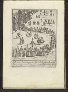 Optocht se reunió con el dux en Serenissima Signoria sobre het San Marcoplein te Venetië Scènes uit het Venetiaanse leven (título de la serie) Habiti d