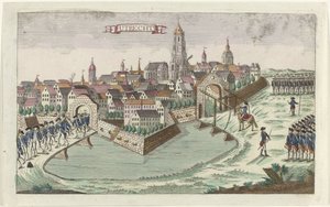 Los patriotas salen de Utrecht, 1787 Utrecht (título sobre objeto) de Anonymous