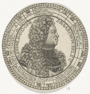 Medalla con el retrato de Johan Willem y los nombres de los Electores del Palatinado