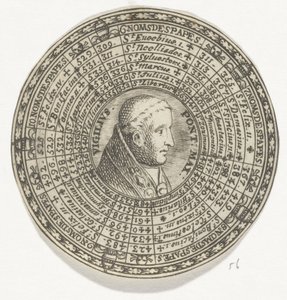 Medalla con el retrato del Papa Vigilio y los nombres de los papas de Anonymous