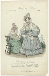 Petit Courrier des Dames, 20 de septiembre de 1834, No.1095: Sombrero en Pou de Soi (...) de Anonymous