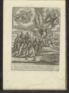Pío V, Felipe II, Alvise I Mocenigo, Sebastiano Vernier, Marcantonio Colonna y Don Juan de Austria arrodillados ante la Fe Escenas de la vida veneciana (título de la serie) Habiti d