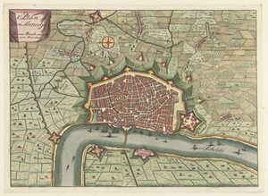 Mapa de Amberes, hacia 1706 t