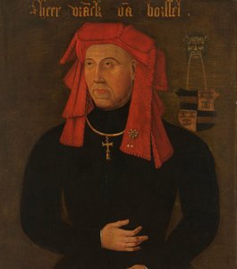 Retrato de Frank van Borselen, señor de Sint Maartensdijk y Stadtholder de Holanda, cuarto marido de Jacoba de Baviera, condesa de Holanda y Zelanda (Jacqueline, condesa de Hainaut) de Anonymous