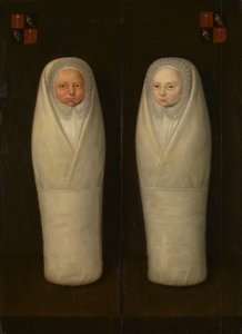 Retrato de gemelos envueltos: Los primeros hijos de Jacob de Graeff y Aeltge Boelens