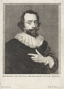 Retrato de Anton van Opstal Anthonius van Opstal Bruxellensis pictor iconum (título sobre el objeto) de Anonymous