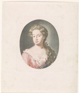 retrato, de, un, mujer, con, pelo largo