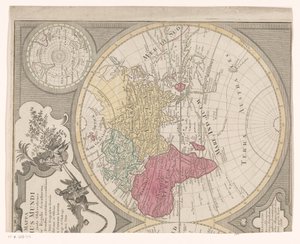 La mitad derecha de un mapa del mundo, mostrando el hemisferio oriental
Mappa totius mundi : adornata juxta observationes (...) (título en el objeto) de Anonymous
