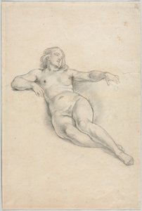 Reclining Female Nude (recto) de Anonymous
