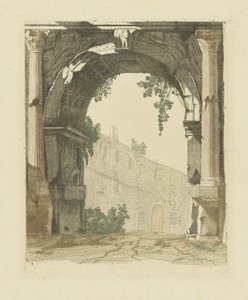 Puerta romana con muralla