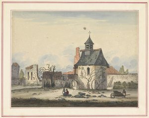 Ruinas de Hougoumont Siete platos de Waterloo y sus alrededores (título de la serie)