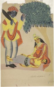 Savitri y el dios de la muerte Yama de Anonymous