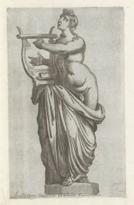Escultura van Apollo El trabajo timanlid de Apolo en la casa farnesiana (título sobre el objeto) Antieke sculptn en Roma (título de la serie) Los íconos de las estatuas antiguas de la ciudad de Roma que se ven en lugares públicos (título de la serie) de Anonymous