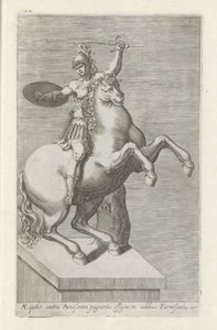 Sculptuur van een Romeinse soldaat te paard (título en el objeto) Antieke sculptn en Roma (título de la serie) Los íconos de las estatuas antiguas de la ciudad de Roma que se ven en lugares públicos (título de la serie) de Anonymous