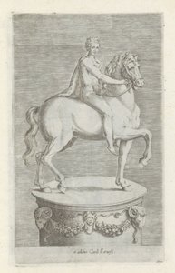 Sculptuur van een naakte jongen op een paard Antieke sculptn en Roma (título de la serie) Los íconos de las estatuas antiguas de la ciudad de Roma que se ven en lugares públicos (título de la serie) de Anonymous