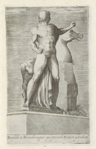 Sculptuur van een van de Dioscuren op het Quirinaal te Rome Bucéfalo y Alejandro la gran obra (...) (título sobre objeto) Antieke sculptn en Roma (título de la serie) Los íconos de las estatuas antiguas de la ciudad de Roma que se ven en lugares públicos ( de Anonymous