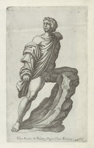 Sculptuur van een zoon van Niobe hijo de Niobe en el palacio del gran duque de Etruria (título sobre el objeto) Antieke sculptn en Roma (título de la serie) Los íconos de las estatuas antiguas de la ciudad de Roma que se ven en lugares públicos (título de  de Anonymous