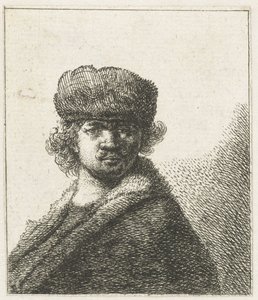 Autorretrato con gorro de piel: busto