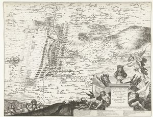 Escoria bij Kassel, 1677 Batalla de Cassel ganada por el Ejército del Rey Comandado por el Único Hermano de Su Majestad en el Ejército de los Estados de Holanda, Comandado por el Príncipe de Orange el 11 de abril de 1677 (título sobre el objeto) de Anonymous